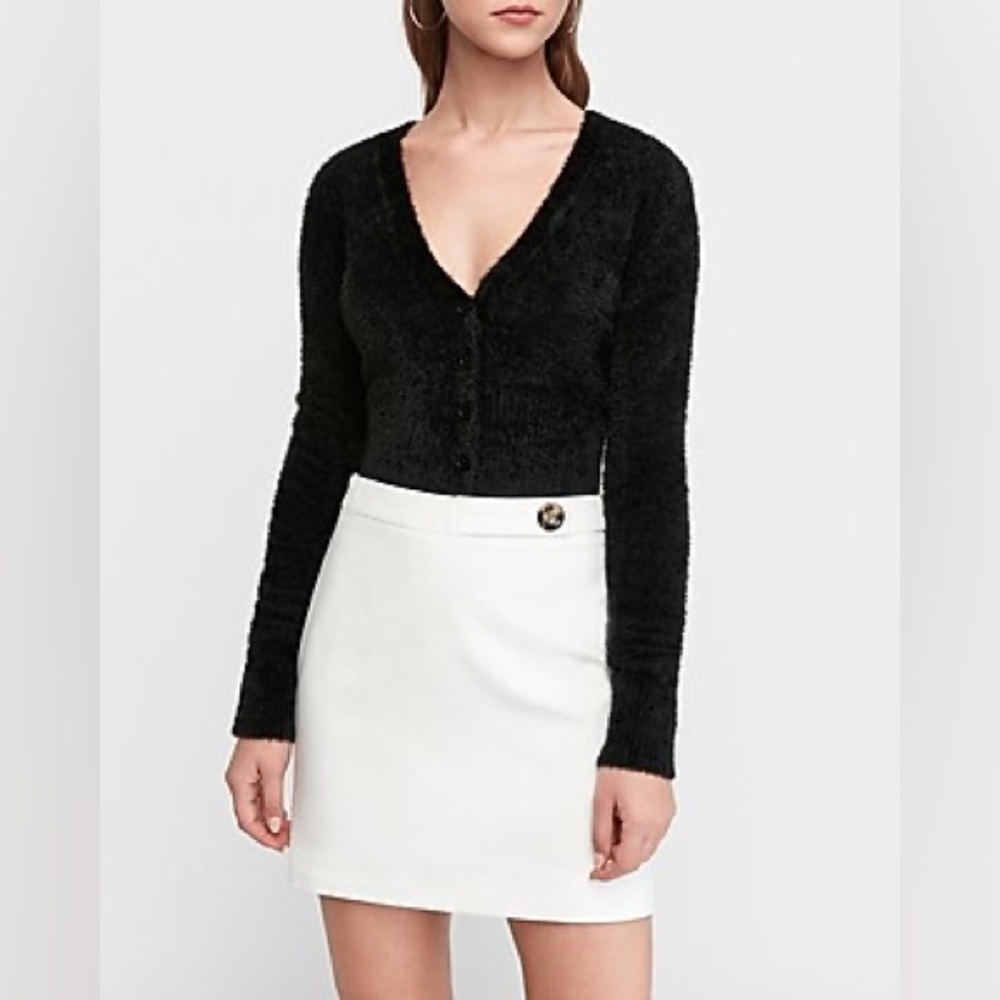NWT Express High Waisted Button Tab Mini Skirt - Picture 5 of 5